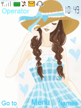 the cute girl in blue